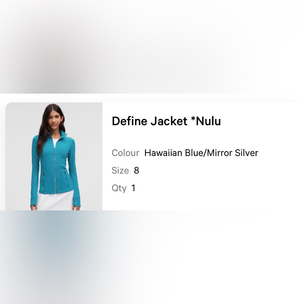 Lululemon Hawaiian Blue Define Jacket